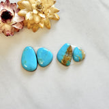Small Ocean Blue Freeform Royston Turquoise, Set of 4 Background