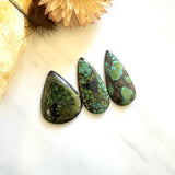 Large Bamboo Green Teardrop Bamboo Mountain Turquoise, Set of 3 Background