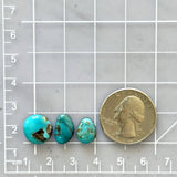 Small Sky Blue Mixed Paiute Turquoise, Set of 3 Dimensions