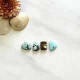 Small Faint Blue Mixed Mixed Turquoise, Set of 4 Background