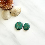 Small Deep Green Freeform Tyrone Turquoise, Set of 2 Background