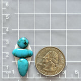 Small Sky Blue Mixed Kingman Turquoise, Set of 3 Dimensions