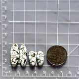 Medium Faint Blue Oval Sand Hill Turquoise, Set of 4 Dimensions