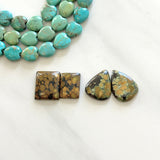 Medium Earth Brown Mixed Treasure Mountain Turquoise, Set of 4 Background