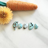 Small Sky Blue Mixed Sand Hill Turquoise, Set of 5 Background