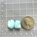 Medium Faint Blue Freeform Sand Hill Turquoise, Set of 2 Dimensions