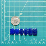 Small Deep Blue Mixed Lapis Lazuli, Set of 6 Dimensions