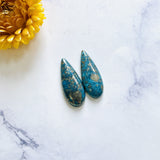 Large Ocean Blue Teardrop Ithaca Peak Turquoise, Set of 2 Background