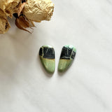 Large Mint Green Freeform Crescent Lake Variscite, Set of 2 Background