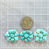 Small Sky Blue Mixed Lone Mountain Turquoise, Set of 25 Dimensions