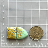 Medium Royal Orange Mixed Treasure Mountain Turquoise, Set of 2 Dimensions