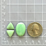 Medium Mint Green Mixed Lucid Variscite, Set of 3 Dimensions