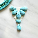 Small Sky Blue Mixed Sand Hill Turquoise, Set of 7 Background