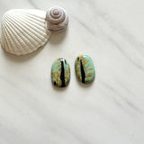 Large Mint Green Oval Crescent Lake Variscite, Set of 2 Background