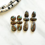 Small Faint Green Mixed Royston Turquoise, Set of 12 Background