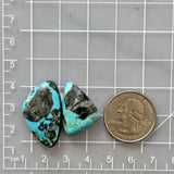 Large Sky Blue Freeform Blue Moon Turquoise, Set of 2 Dimensions