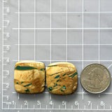 Large Deep Green Freeform Royston Turquoise, Set of 2 Dimensions