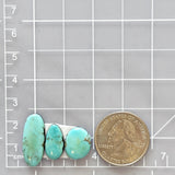 Small Faint Green Mixed Pilot Mountain Turquoise, Set of 3 Dimensions