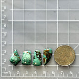 Medium Sky Blue Mixed Bamboo Mountain Turquoise, Set of 4 Dimensions