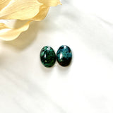 Medium Deep Green Oval Crescent Lake Variscite, Set of 2 Background