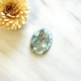 Large Mint Green Oval Broken Arrow Variscite Background