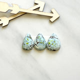 Medium Faint Blue Teardrop Sand Hill Turquoise, Set of 3 Background