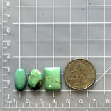 Medium Mint Green Mixed Crescent Lake Variscite, Set of 3 Dimensions
