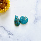 Large Ocean Blue Mixed Ithaca Peak Turquoise, Set of 2 Background