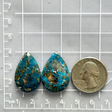 Large Ocean Blue Teardrop Ithaca Peak Turquoise, Set of 2 Dimensions