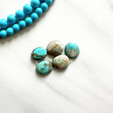 Small Sky Blue Oval Royston Turquoise, Set of 5 Background