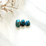 Small Ocean Blue Mixed Paiute Turquoise, Set of 3 Background