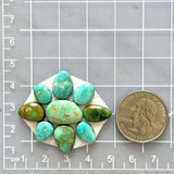 Small Mixed Mixed Lone Mountain Turquoise, Set of 9 Dimensions