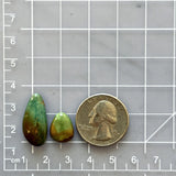 Small Sea Green Freeform Royston Turquoise, Set of 2 Dimensions