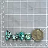 Small Sky Blue Mixed Yungai Turquoise, Set of 5 Dimensions