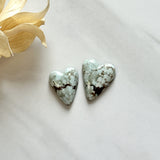 Large Faint Blue Heart Sand Hill Turquoise, Set of 2 Background