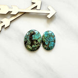 Large Sky Blue Oval Wild Horse Turquoise, Set of 2 Background