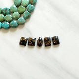 Small Earth Brown Mixed Treasure Mountain Turquoise, Set of 5 Background