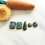 Small Bamboo Green Mixed Crescent Lake Variscite, Set of 5 Background