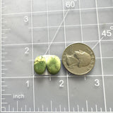 Small Mint Green Oval Sonoran Lime Turquoise, Set of 2 Dimensions