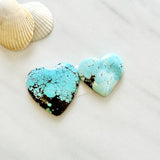 Large Sky Blue Heart Yungai Turquoise, Set of 2 Background