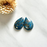Large Ocean Blue Teardrop Ithaca Peak Turquoise, Set of 2 Background