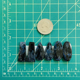 Large Deep Blue Mixed Pietersite Quartz, Set of 6 Dimensions
