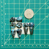 Large Ocean Blue Mixed Yungai Turquoise, Set of 10 Dimensions