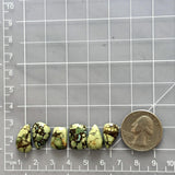 Small Sea Green Mixed Treasure Mountain Turquoise, Set of 6 Dimensions