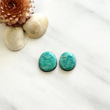 Medium Deep Green Freeform Tyrone Turquoise, Set of 2 Background