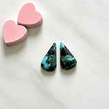 Medium Sky Blue Teardrop Blue Moon Turquoise, Set of 2 Background