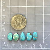 Small Sky Blue Mixed Royston Turquoise, Set of 5 Dimensions