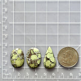 Medium Faint Green Mixed Treasure Mountain Turquoise, Set of 3 Dimensions