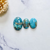Medium Sky Blue Oval Ithaca Peak Turquoise, Set of 3 Background