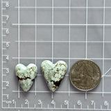 Large Faint Blue Heart Sand Hill Turquoise, Set of 2 Dimensions